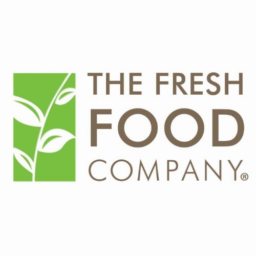 Fresh Food Company logo featuring text with leaves on to the left